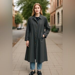 Hilary Radley Gray Duster Trench